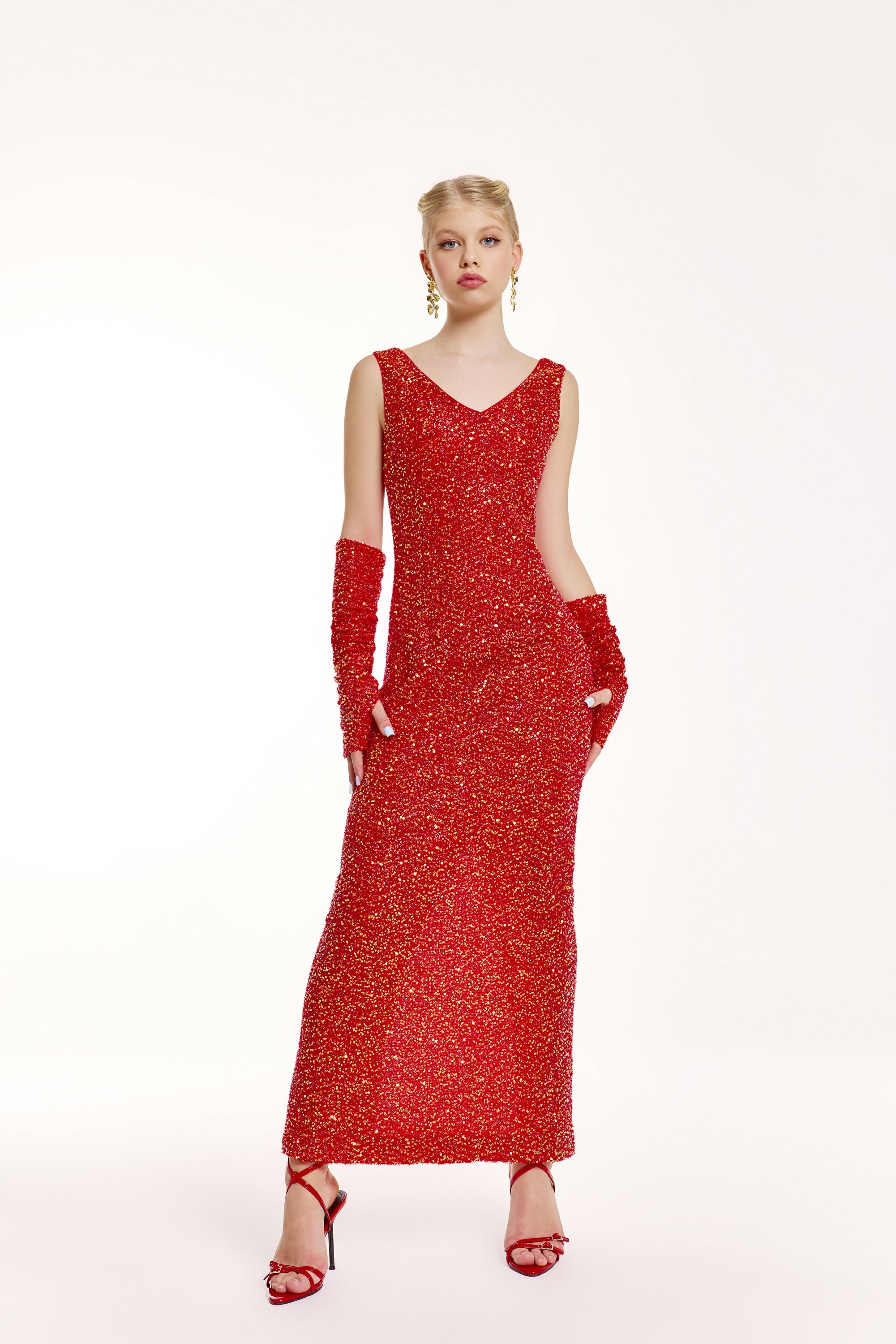 Riva Red Sequin Dress