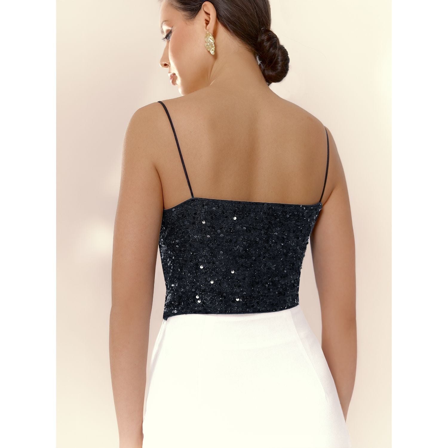 Nox Black Sequin Top