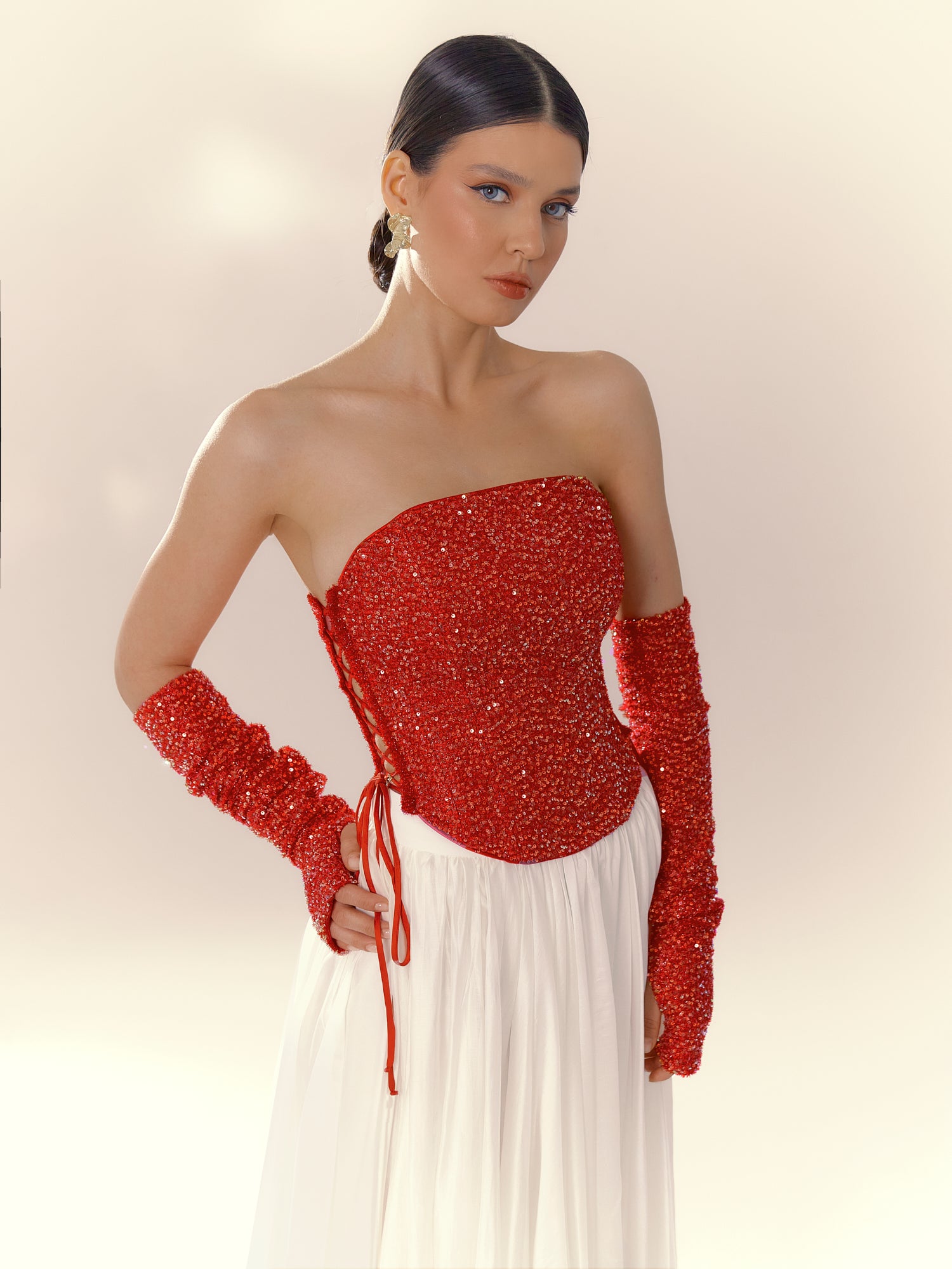 Riva Red Sequin Corset
