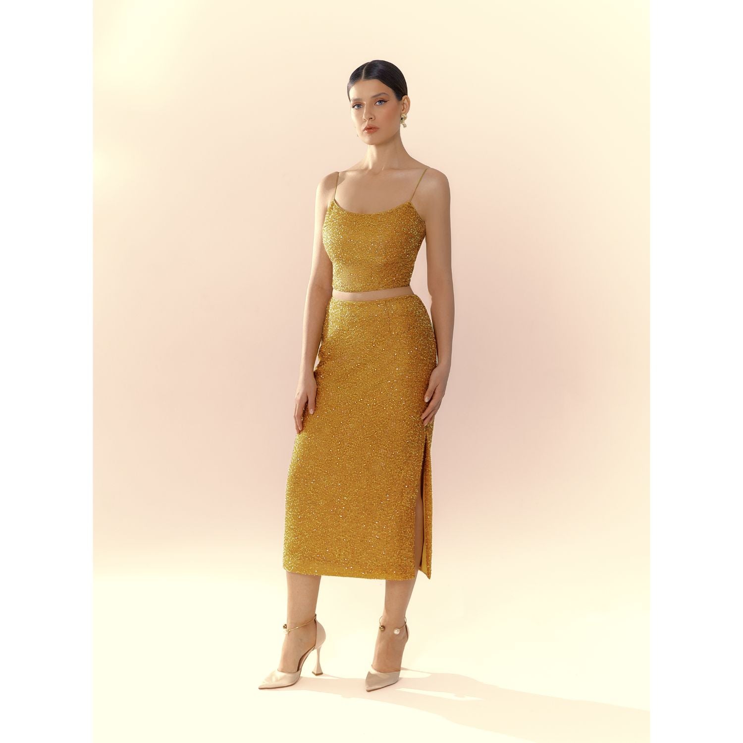 Lina Yellow Sequin Top