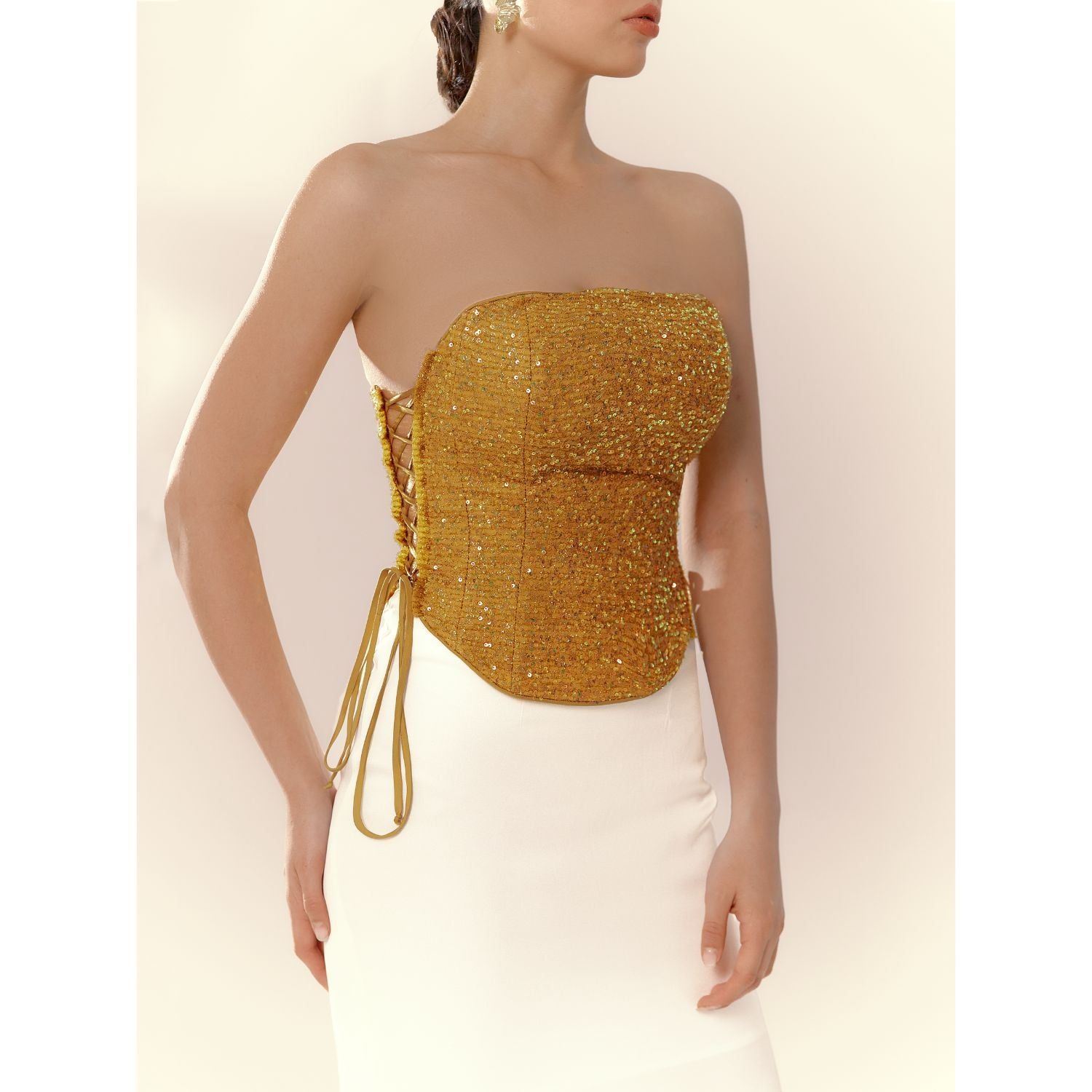 Lina Yellow Sequin Corset