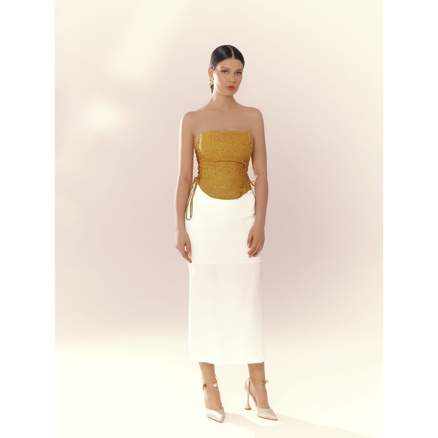 Lina Yellow Sequin Corset