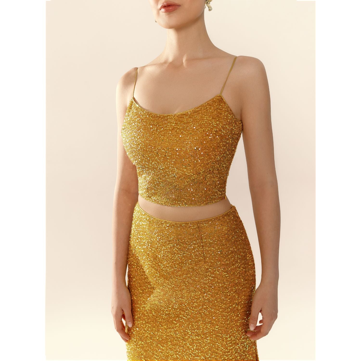 Lina Yellow Sequin Top