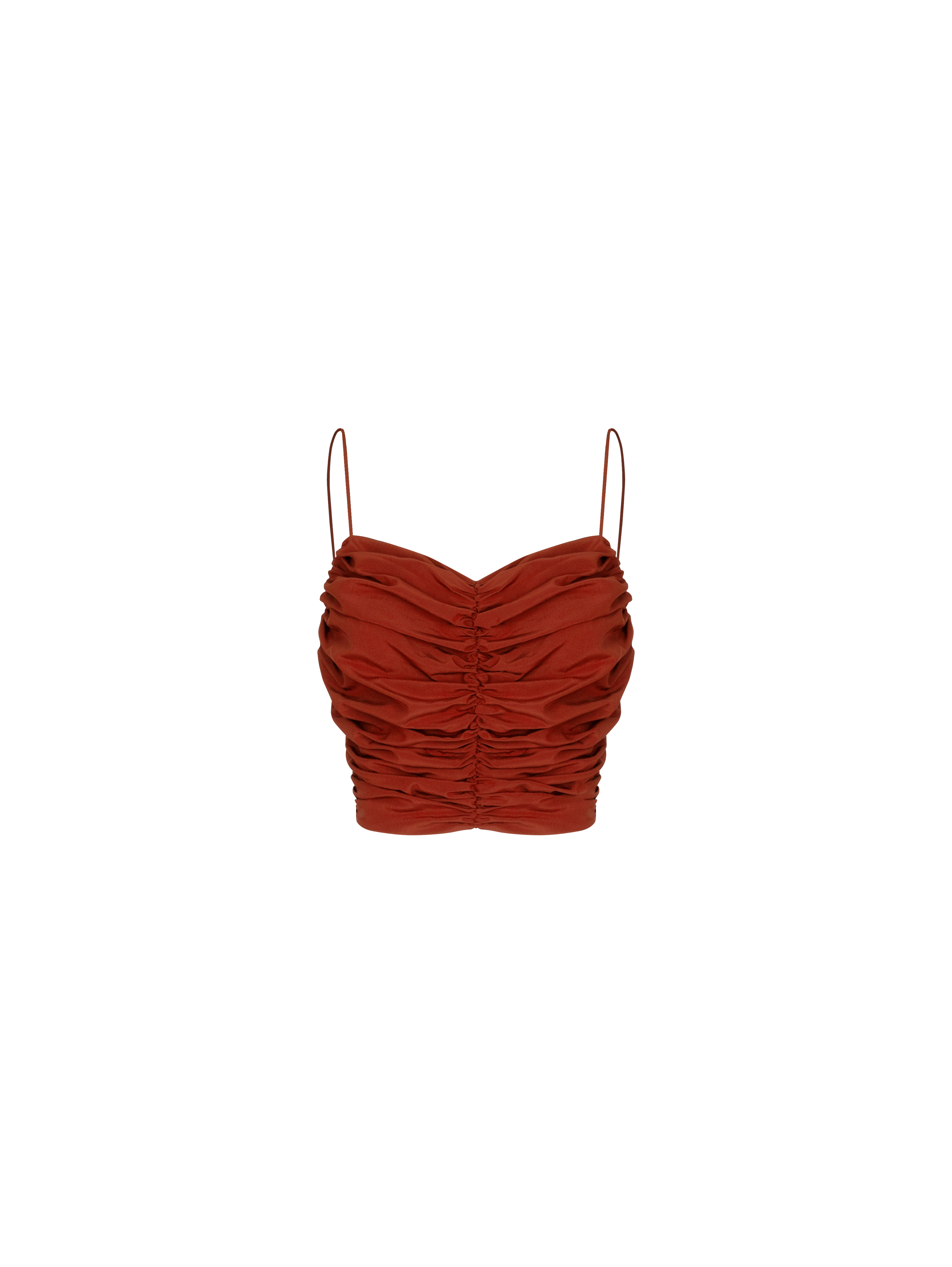 Draped Burgundy Silk Top