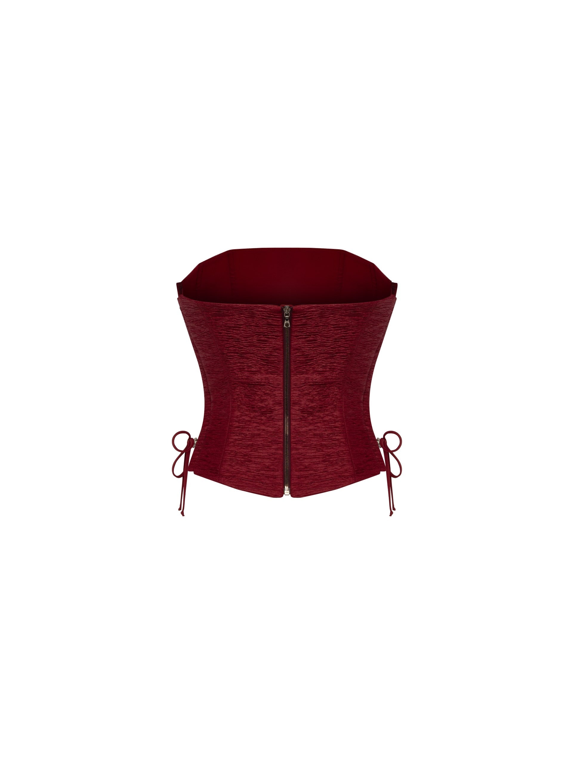 Woven Feather Corset – Crimson Red