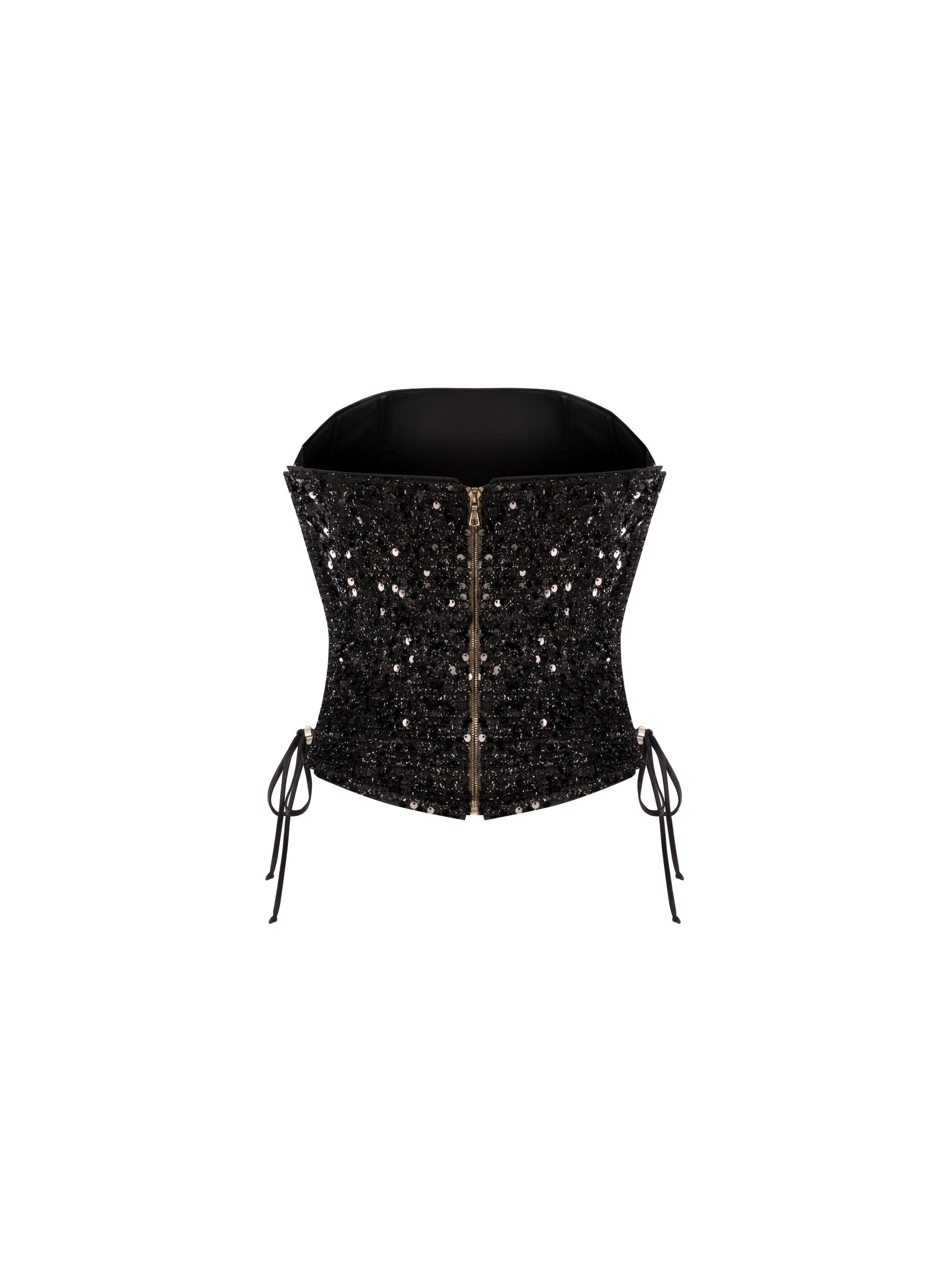 Nox Black Sequin Corset