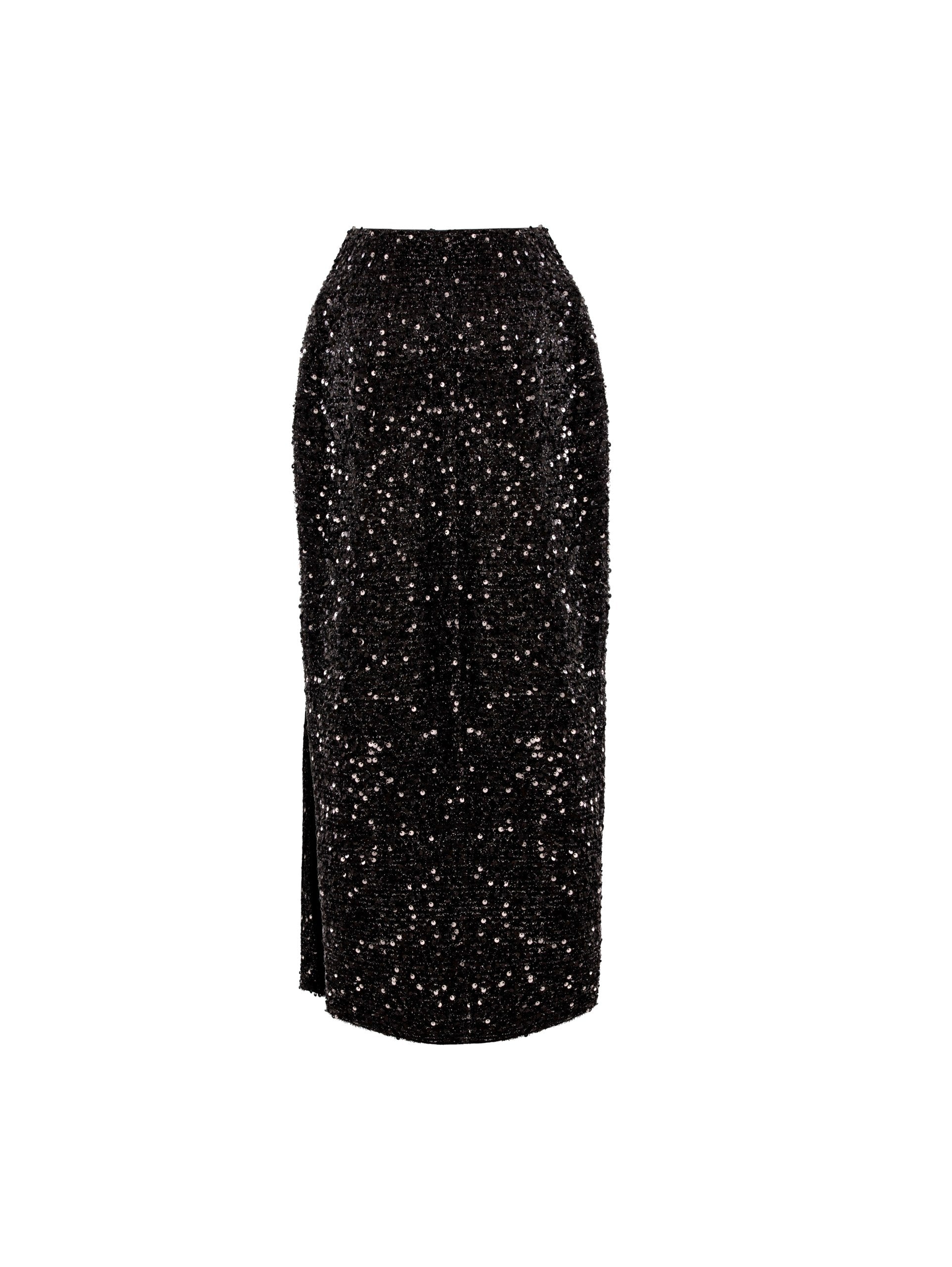 Nox Black Sequin Skirt