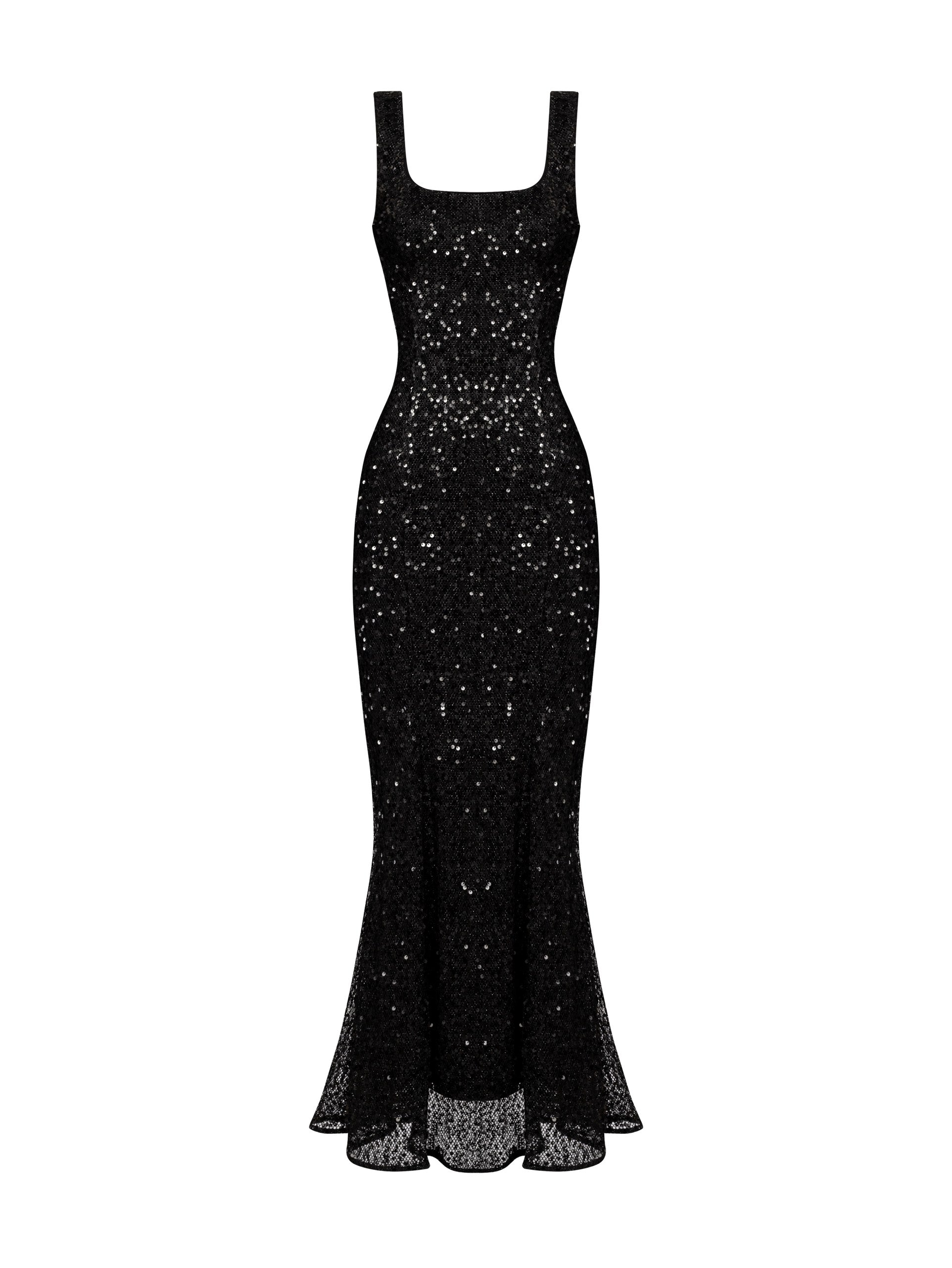 Black Sequin Maxi Dress