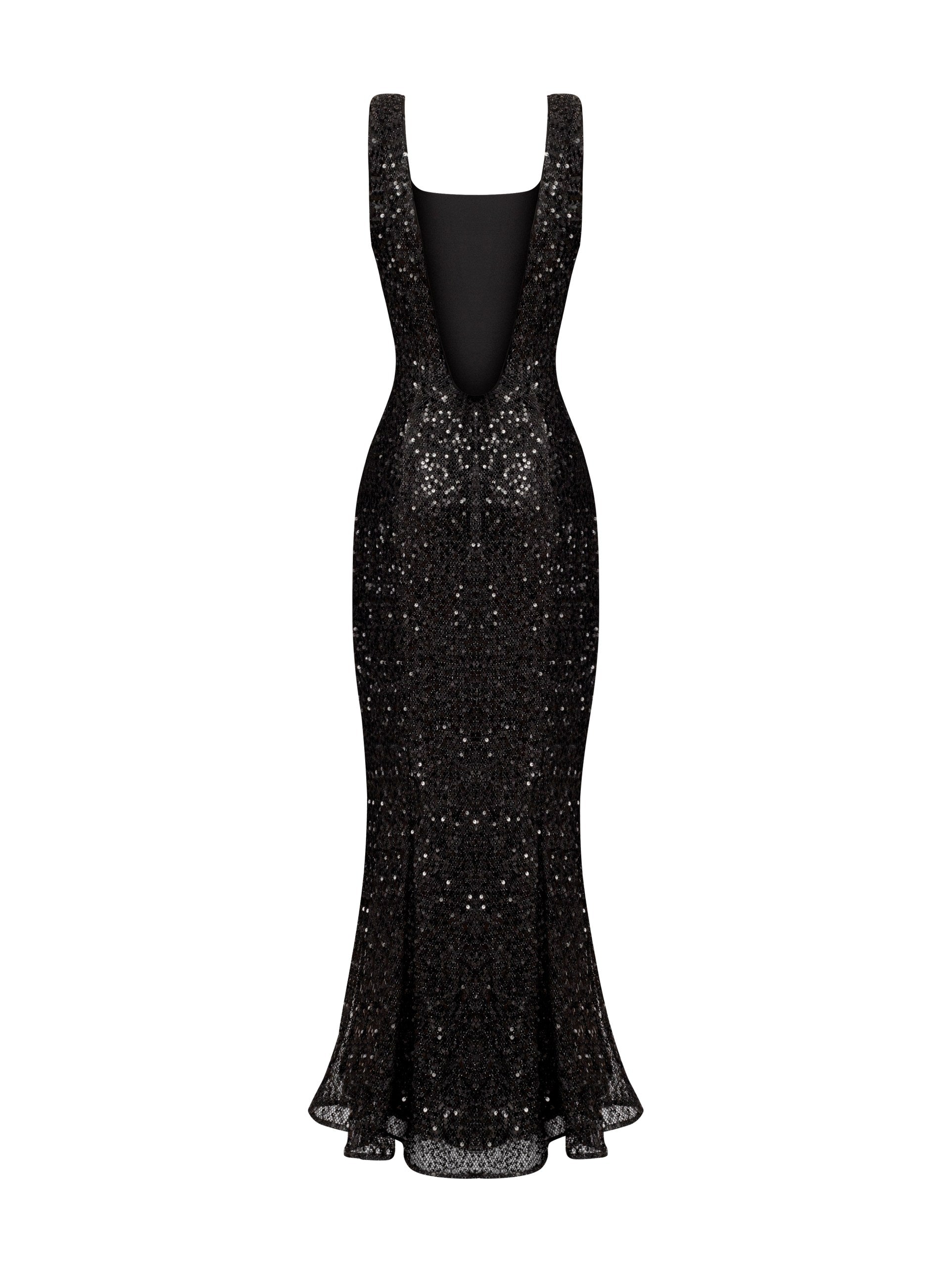 Black Sequin Maxi Dress