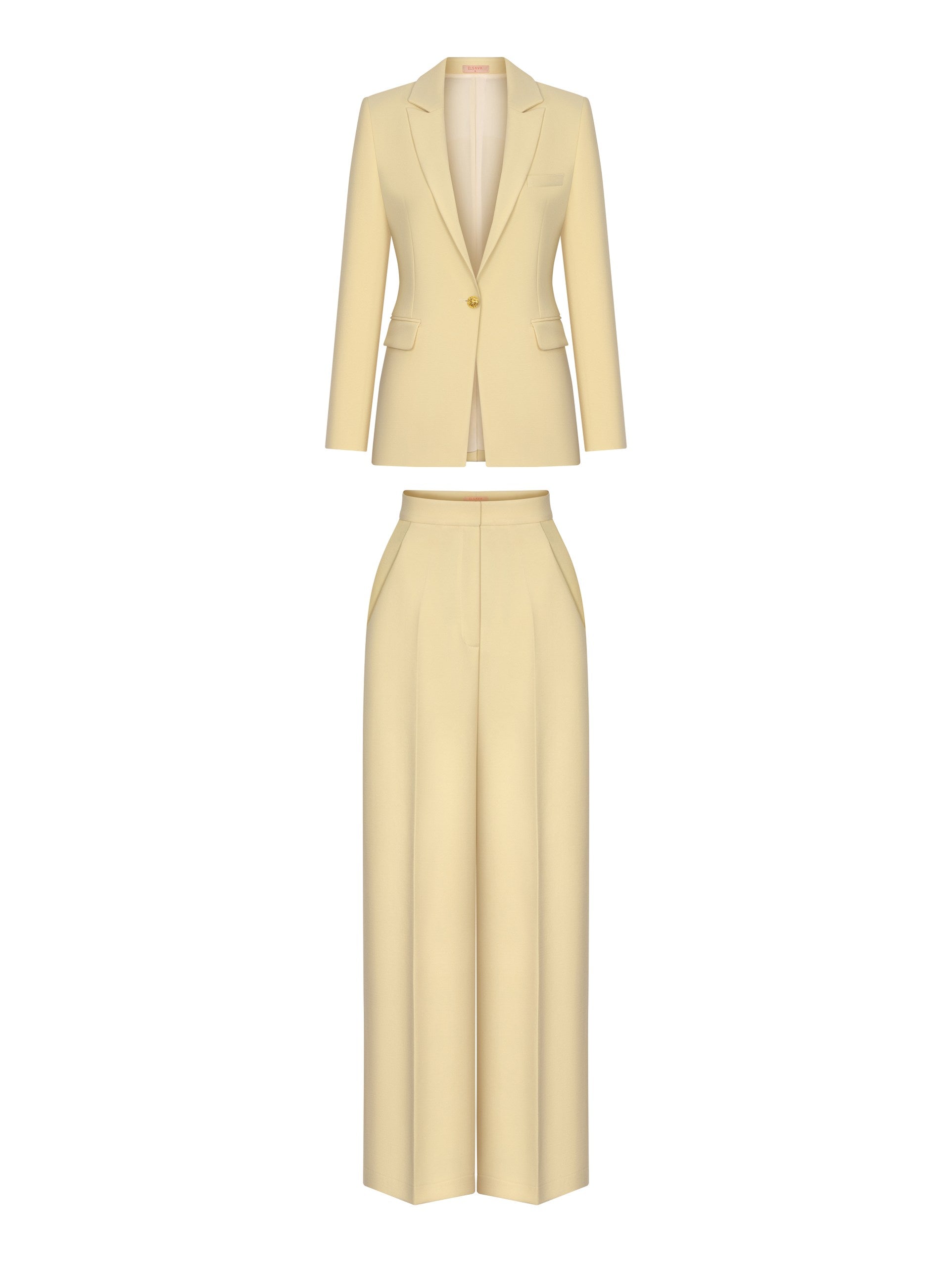 Milky Yellow Jacket and Trousers Co-ords