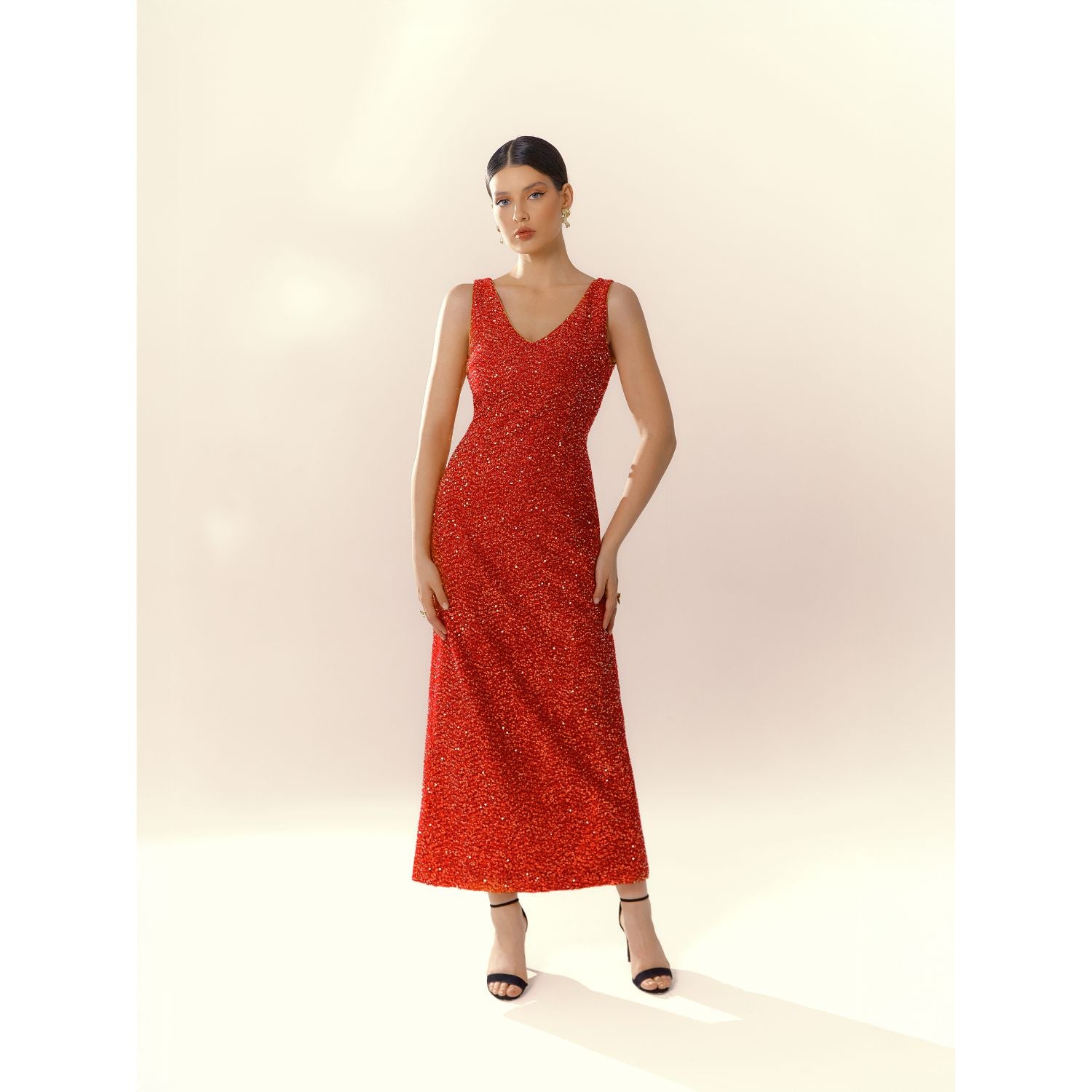 Платье Riva Red с пайетками