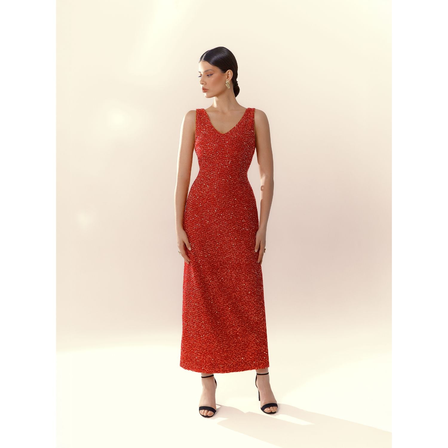 Платье Riva Red с пайетками