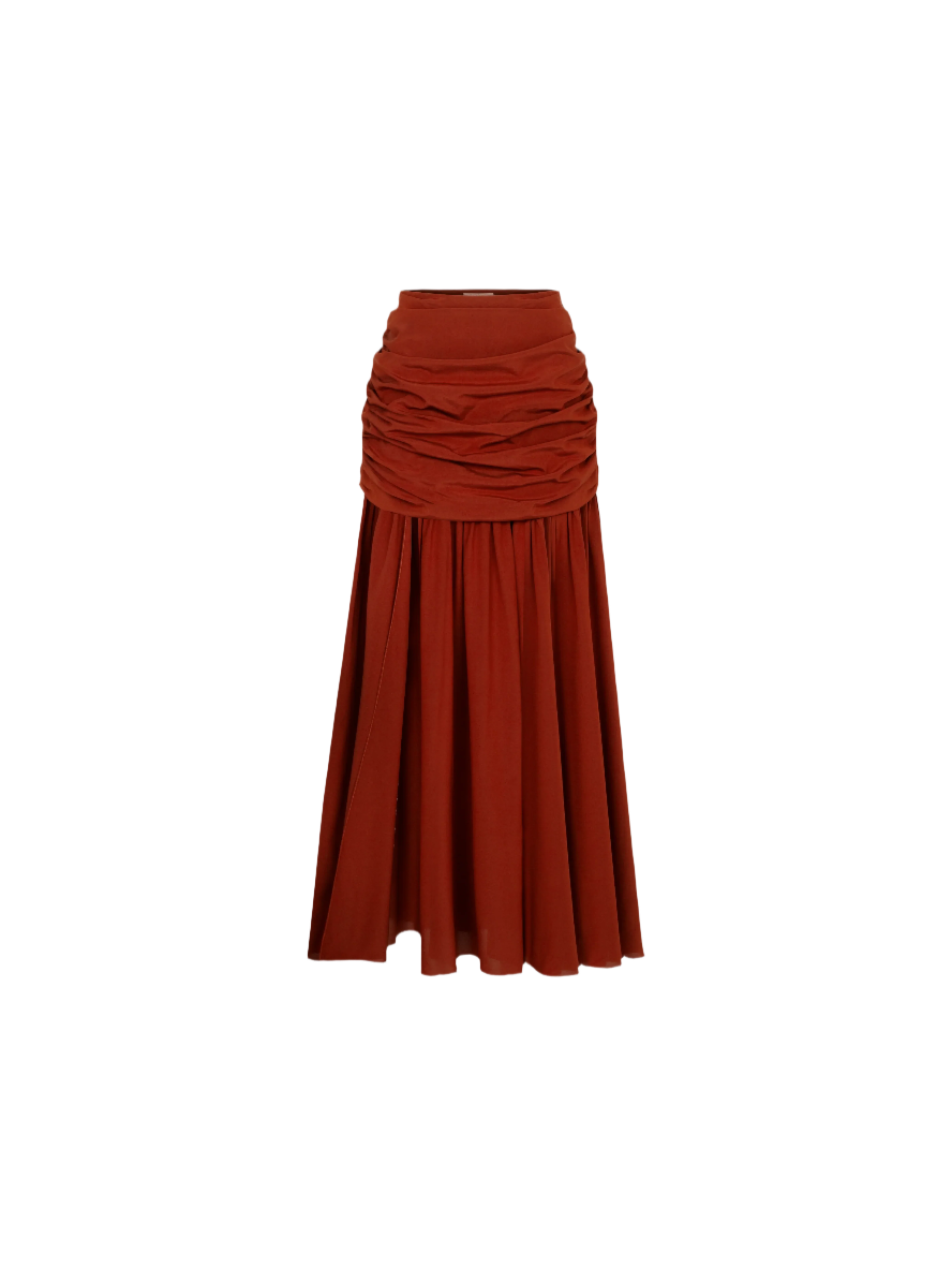 Draped Burgundy Silk Skirt