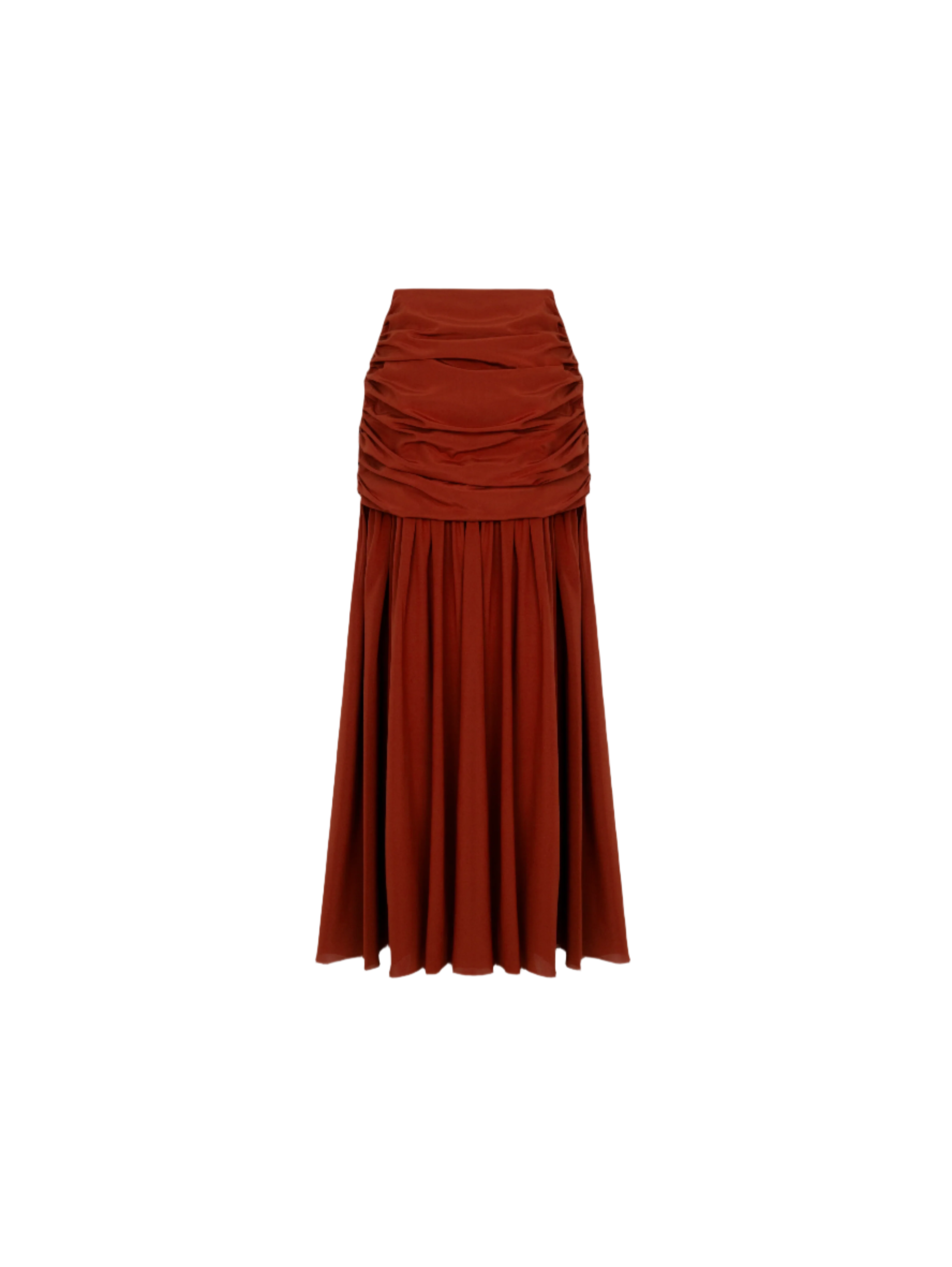 Draped Burgundy Silk Skirt