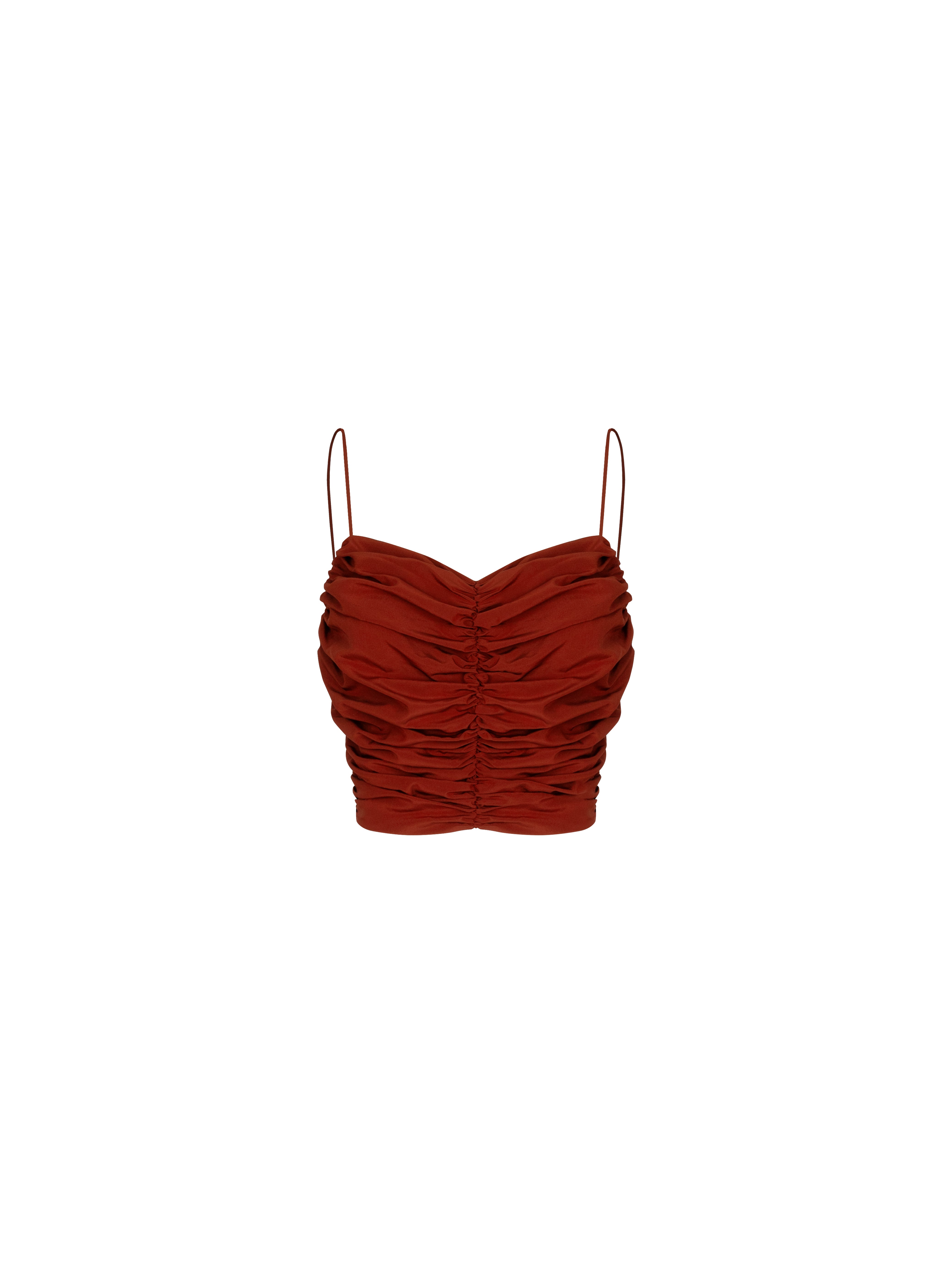 Draped Burgundy Silk Top