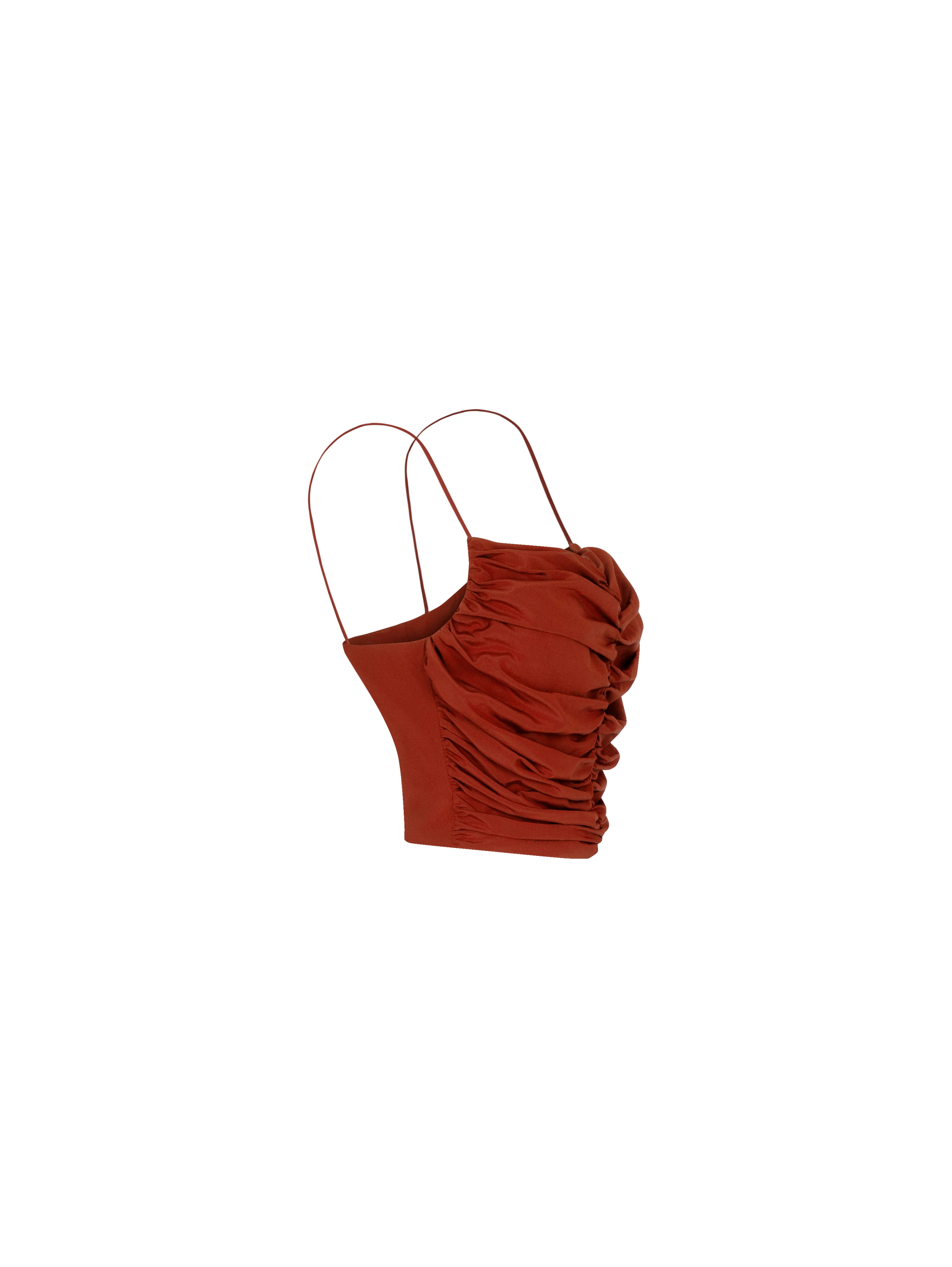 Draped Burgundy Silk Top