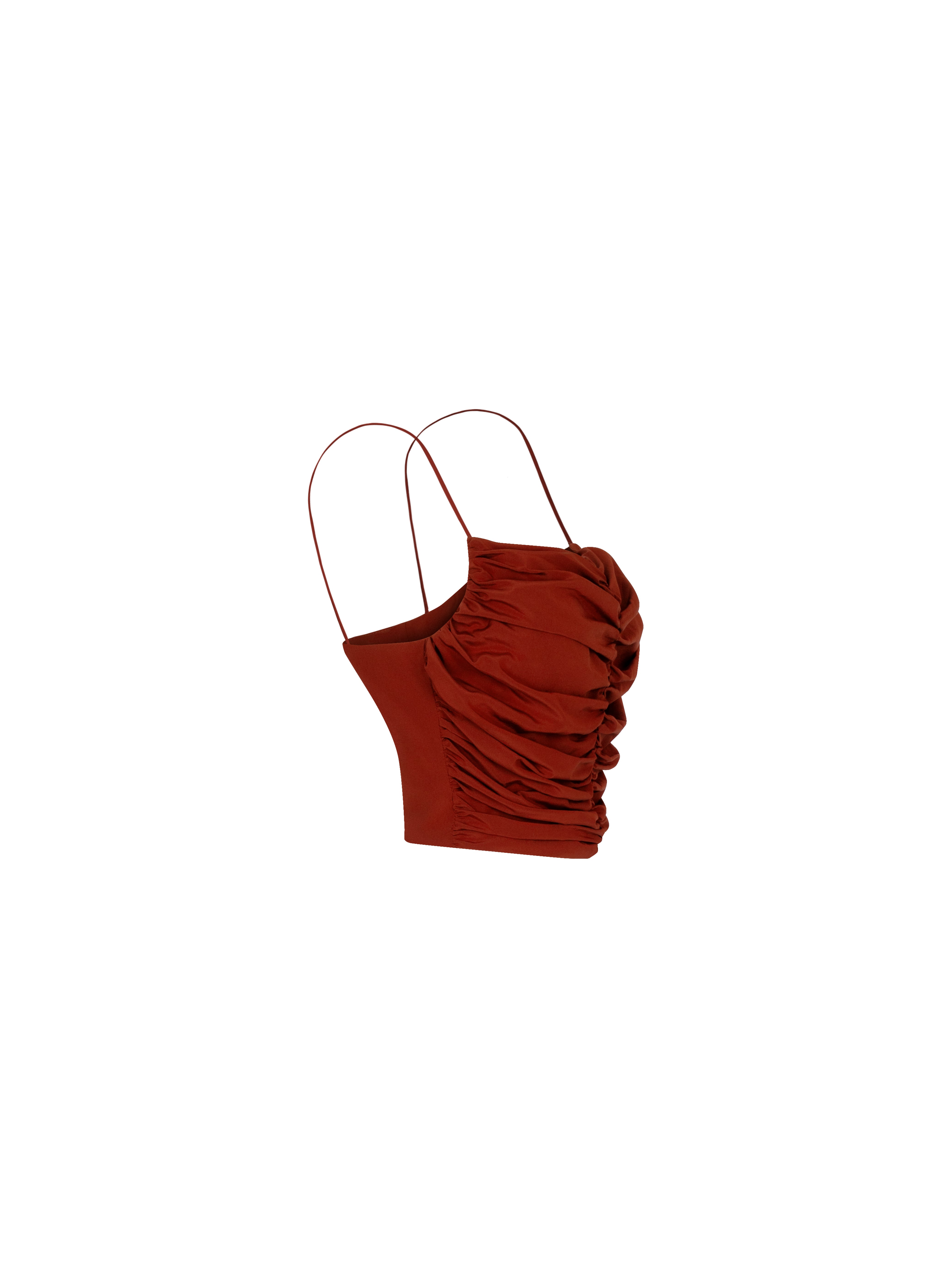 Draped Burgundy Silk Top