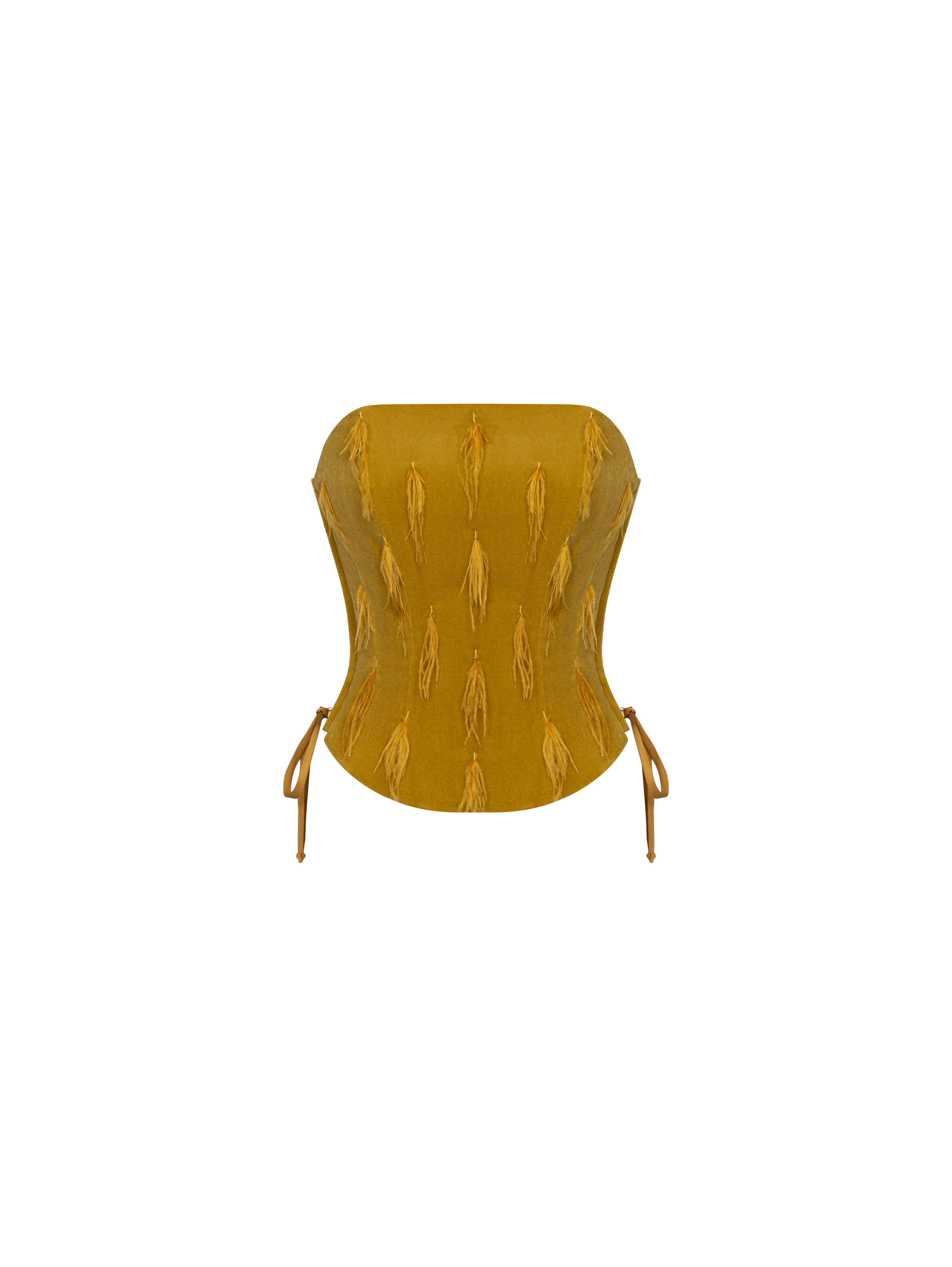 Woven Feather Corset – Sunshine Yellow