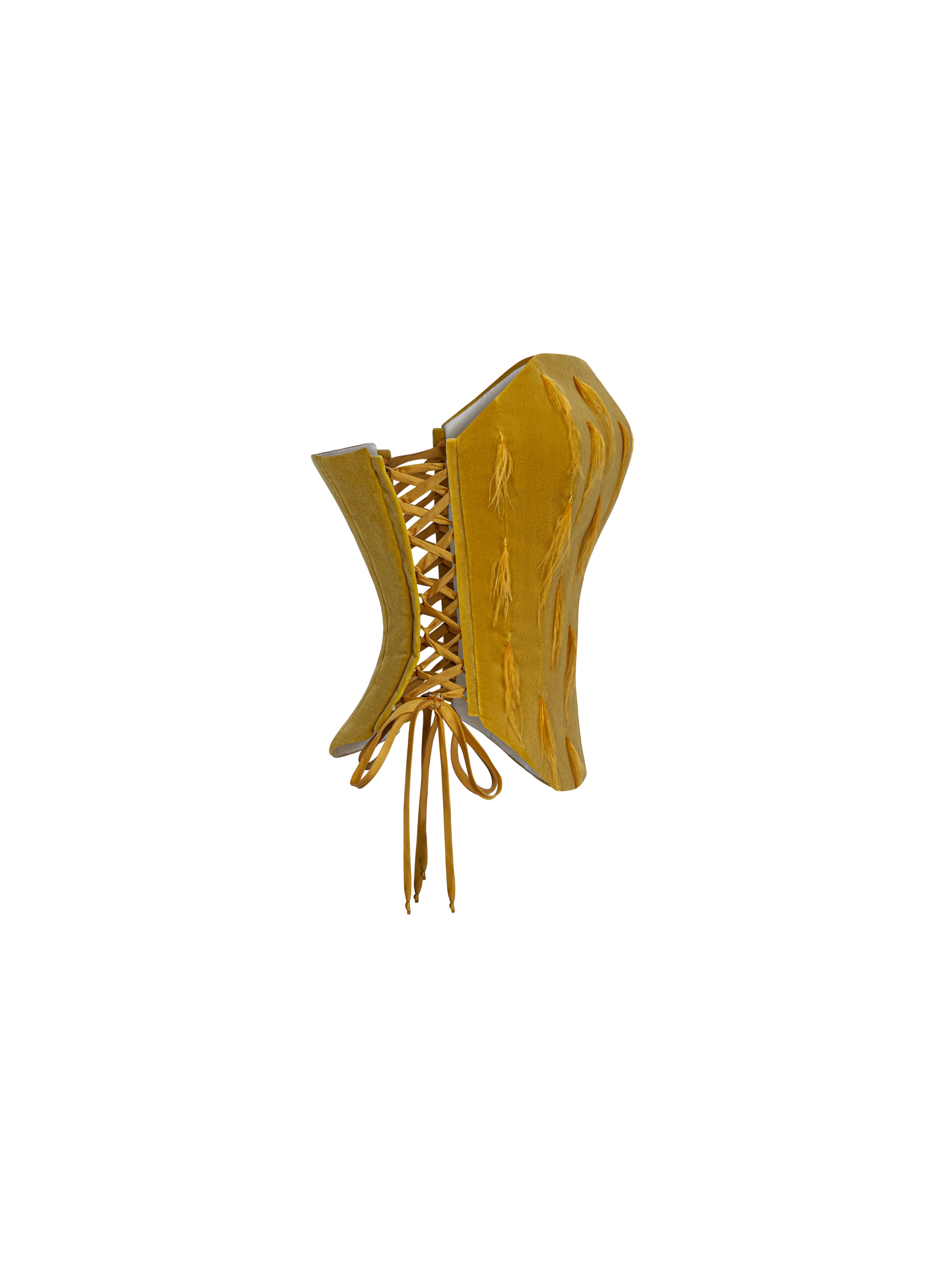 Woven Feather Corset – Sunshine Yellow