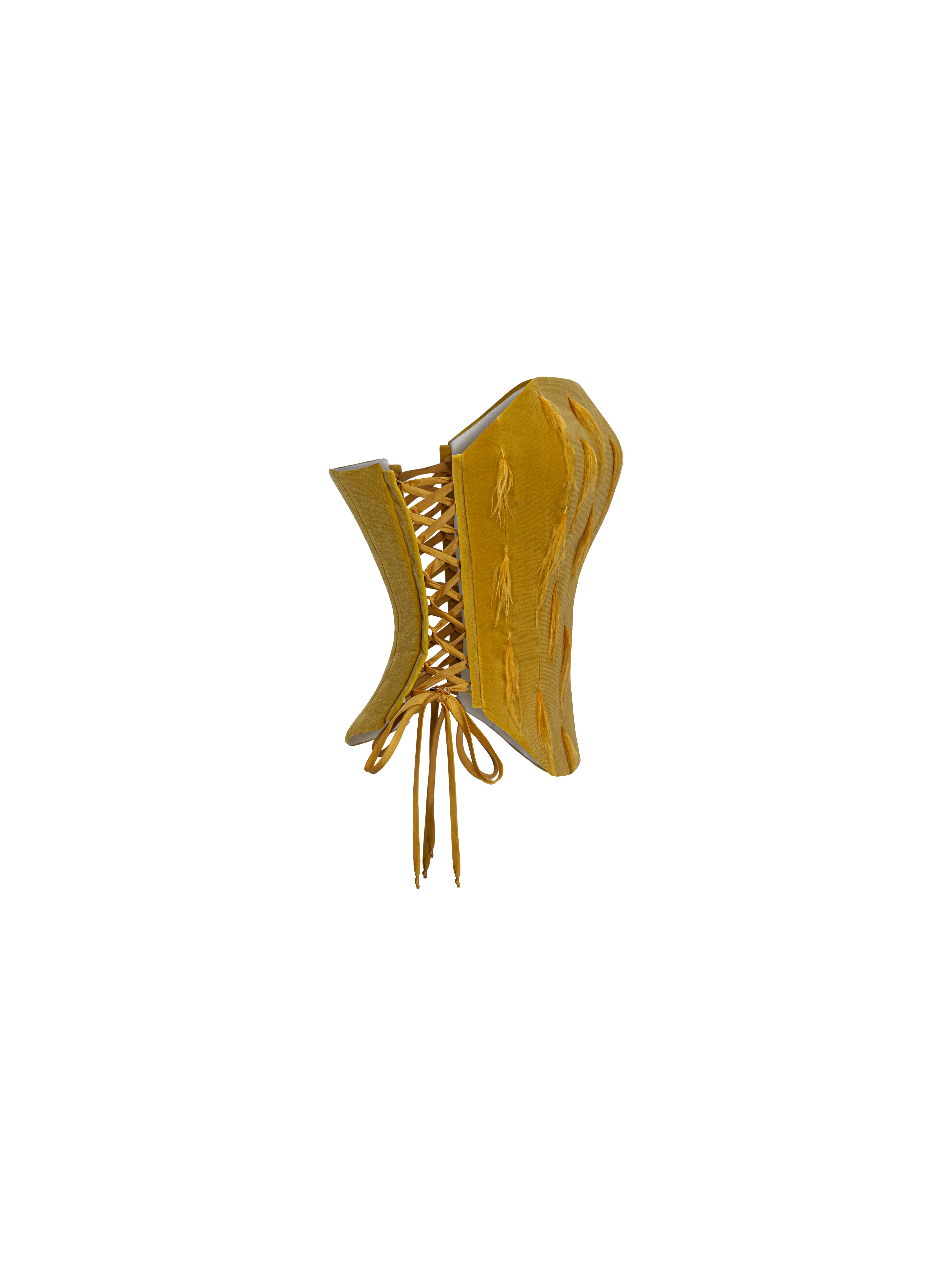Woven Feather Corset – Sunshine Yellow