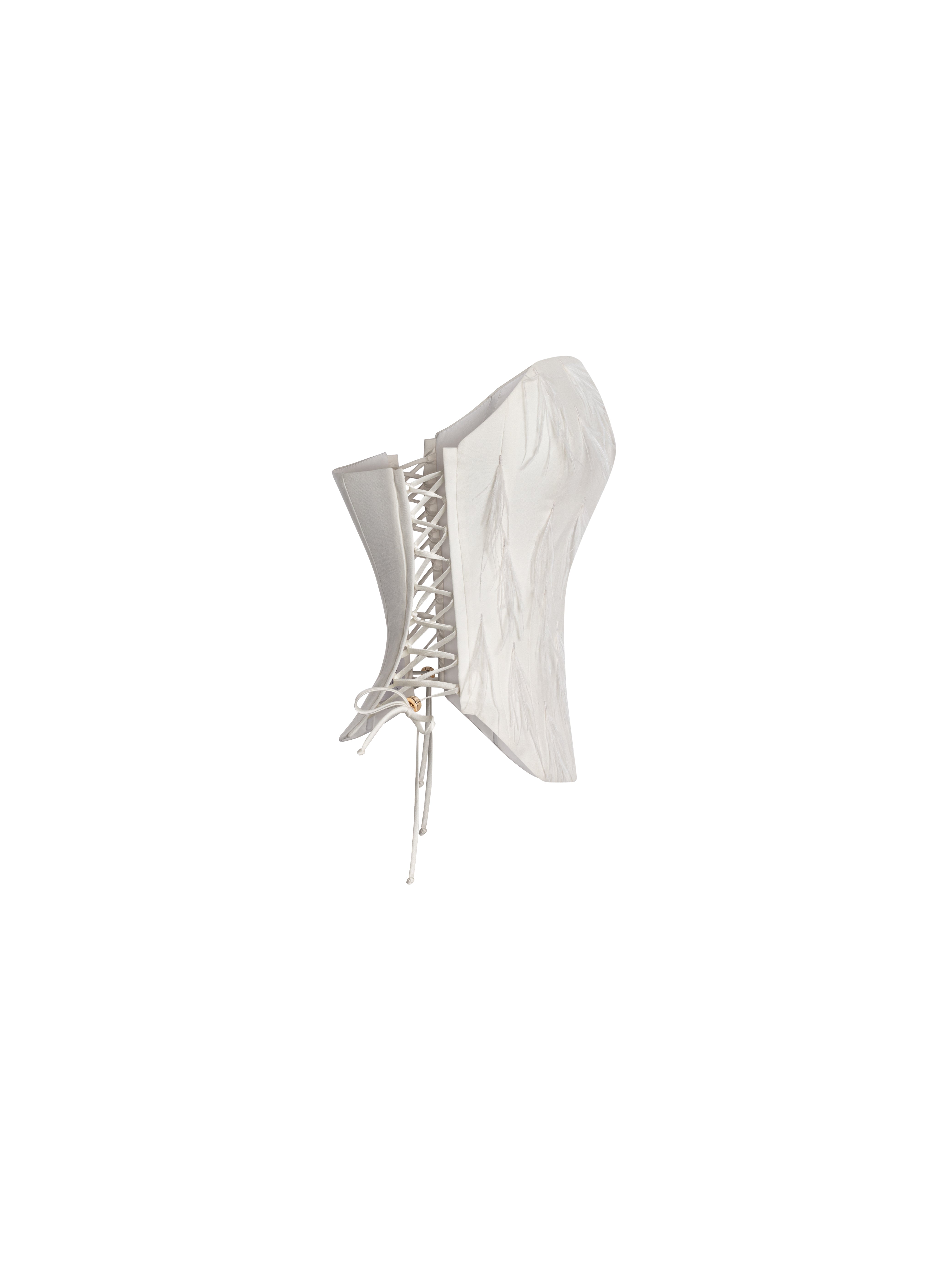 Woven Feather Corset - Snow White