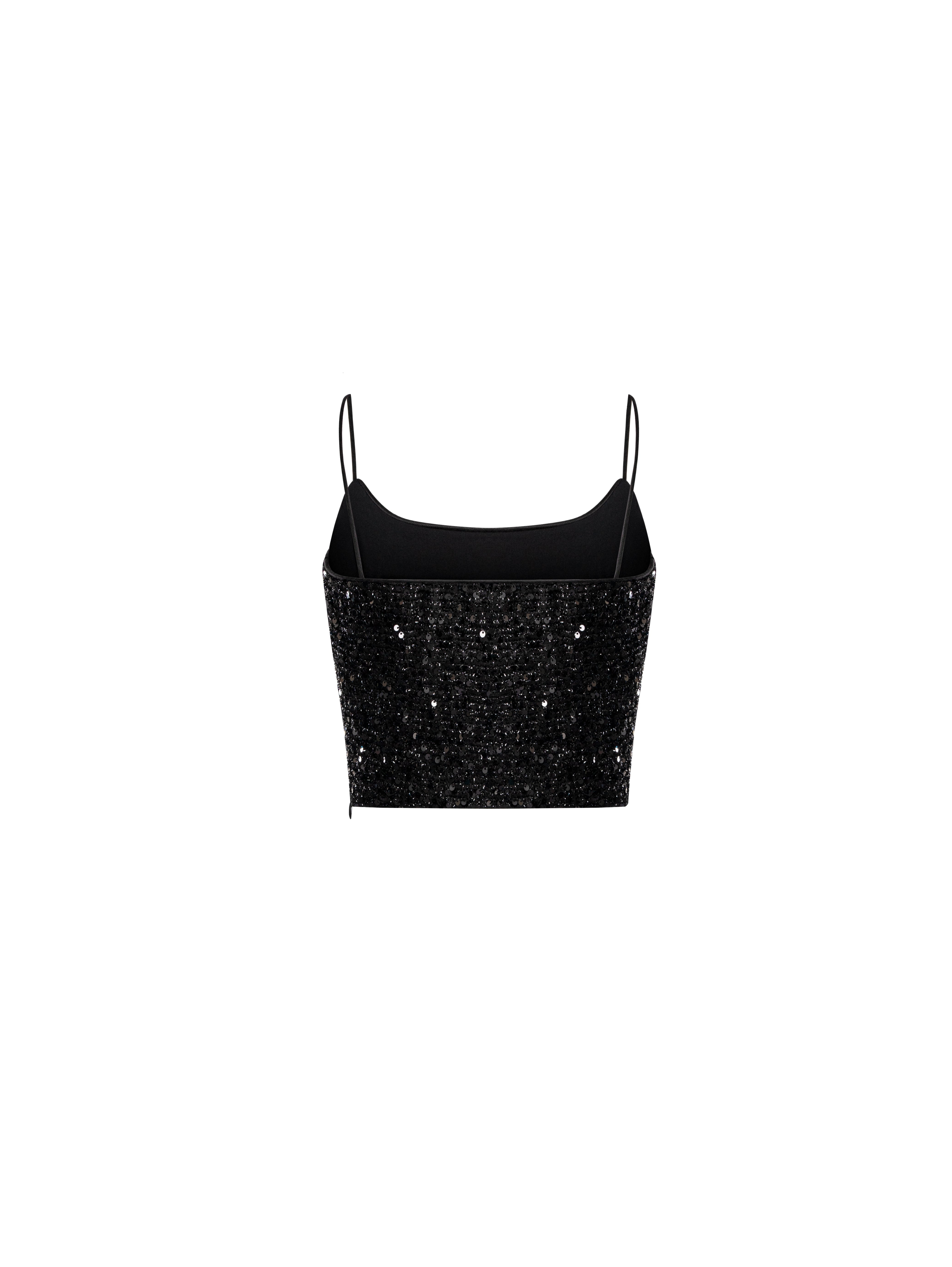 Nox Black Sequin Top