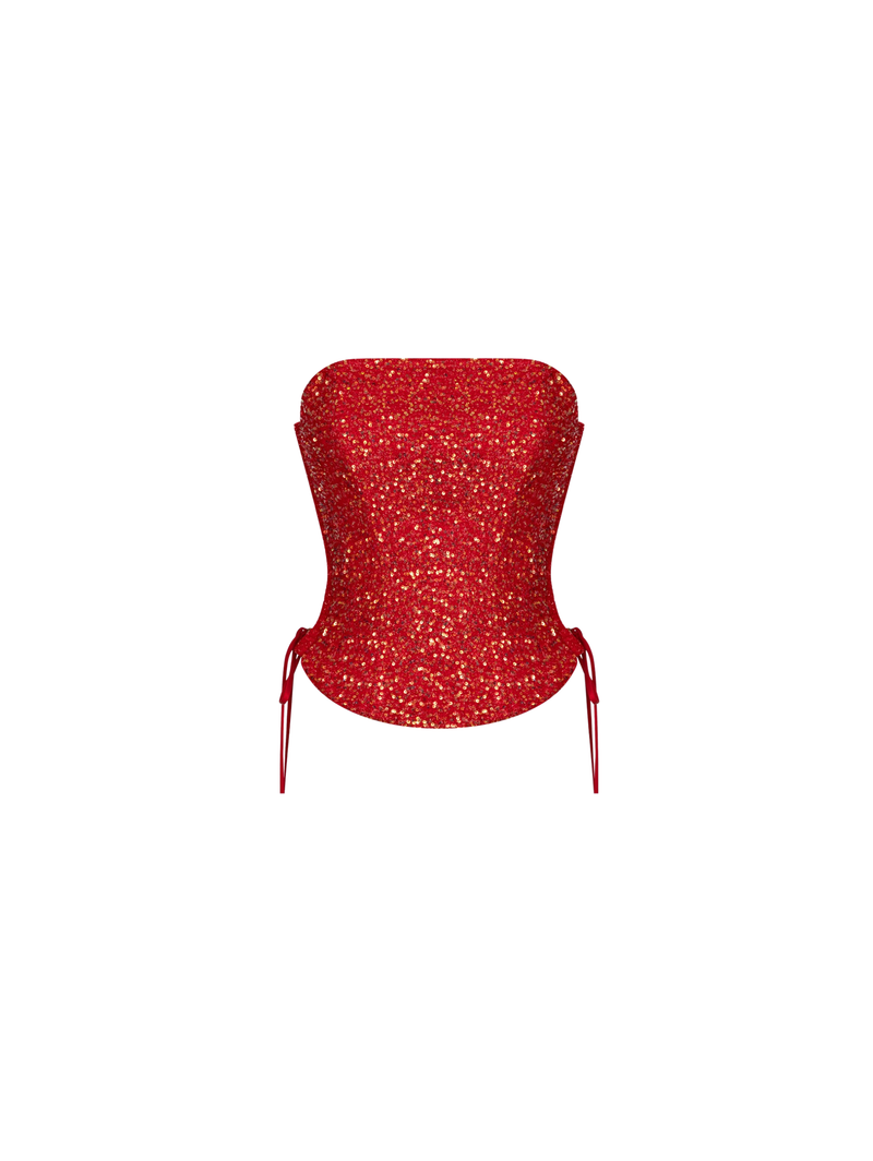 Riva Red Sequin Corset