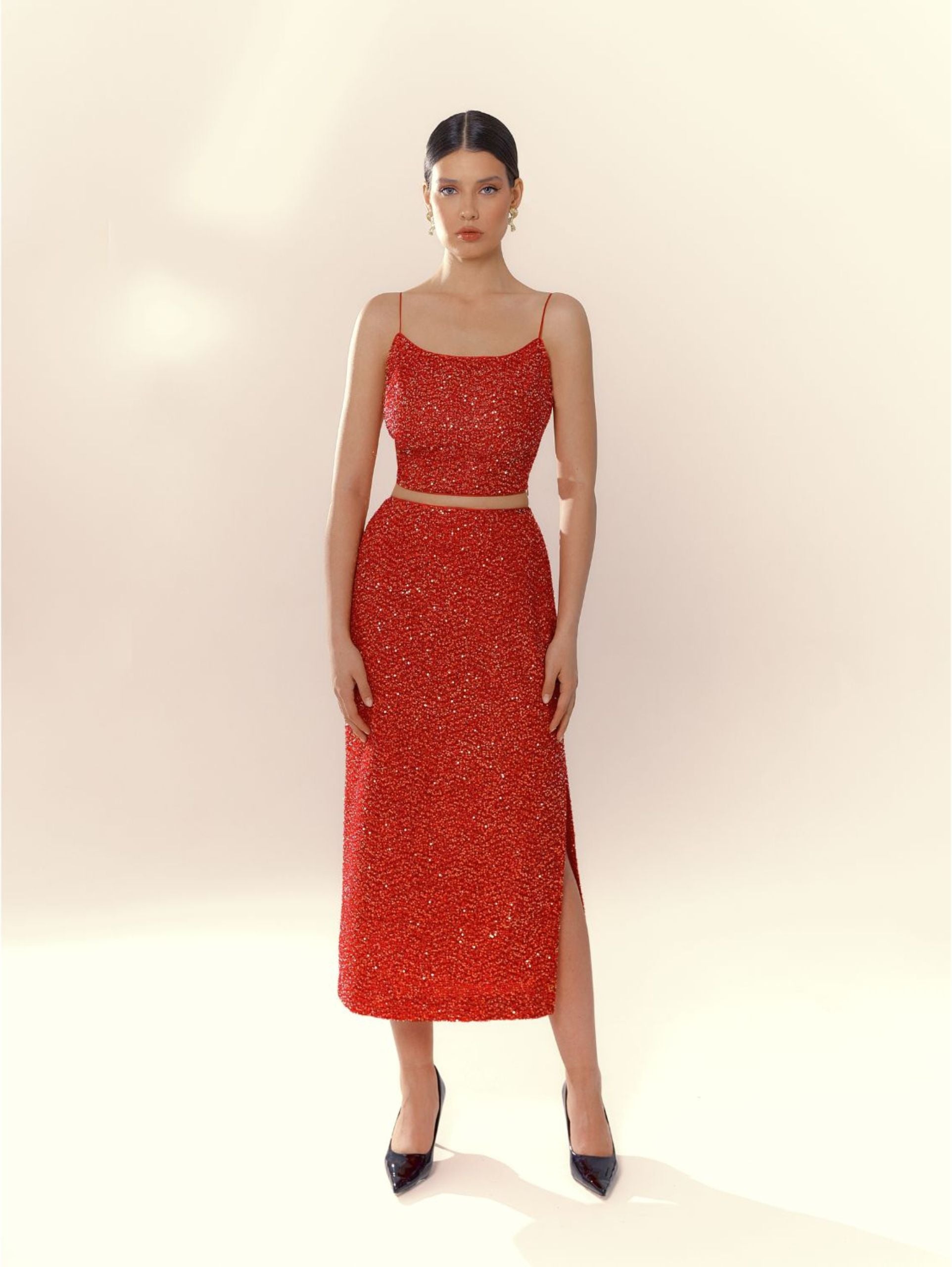 Riva Red Sequin Top