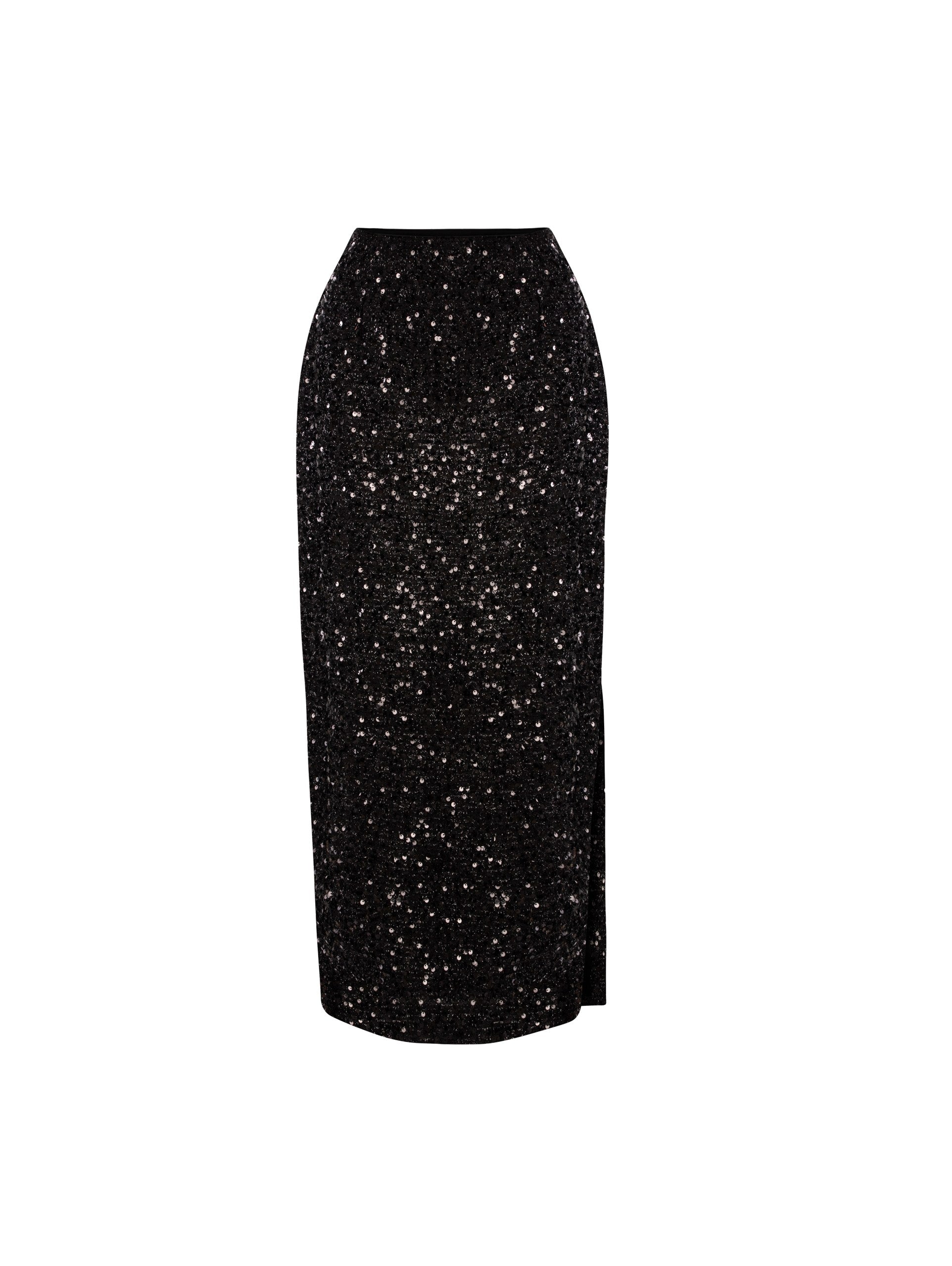 Nox Black Sequin Skirt