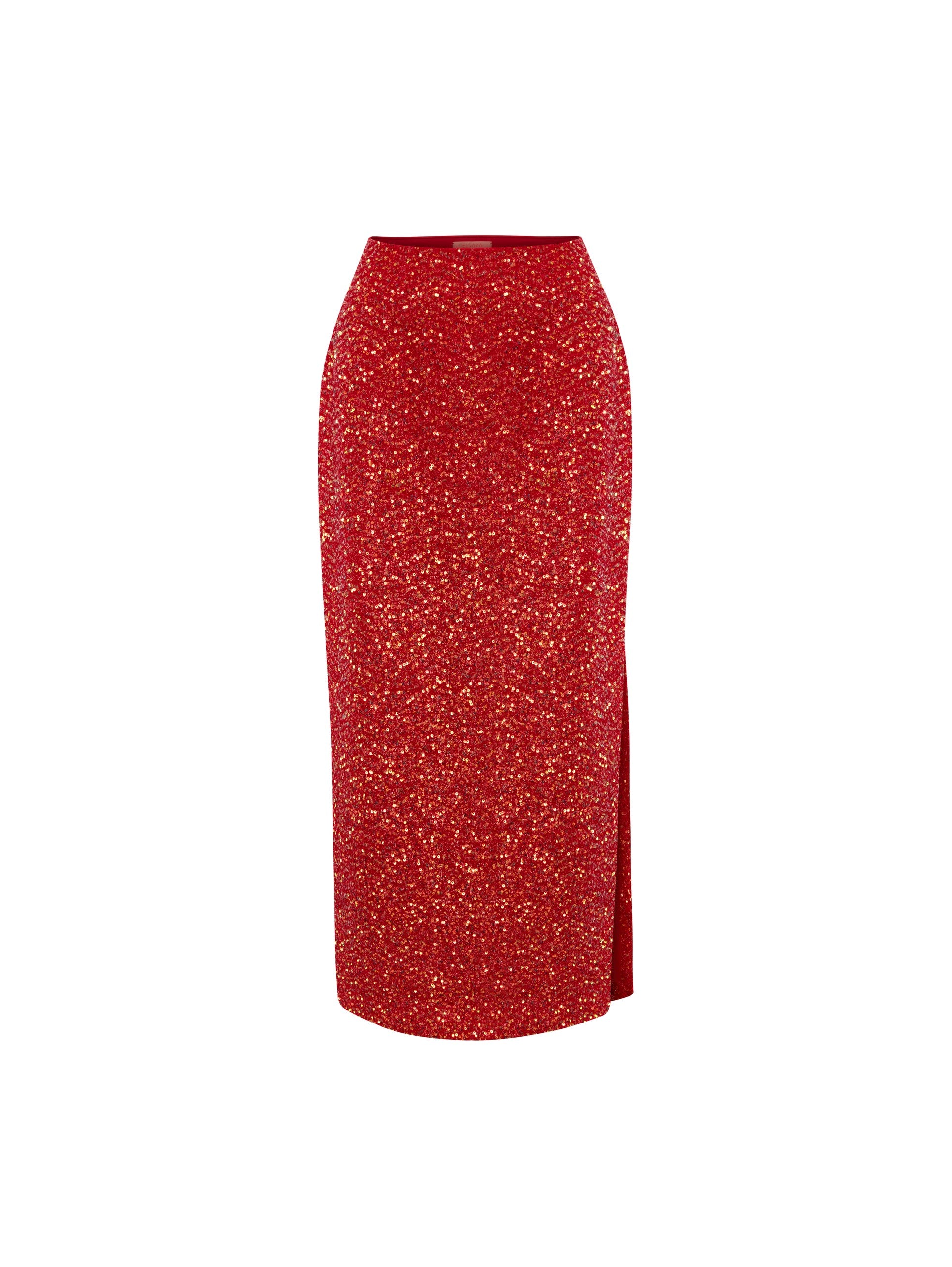 Riva Red Sequin Skirt